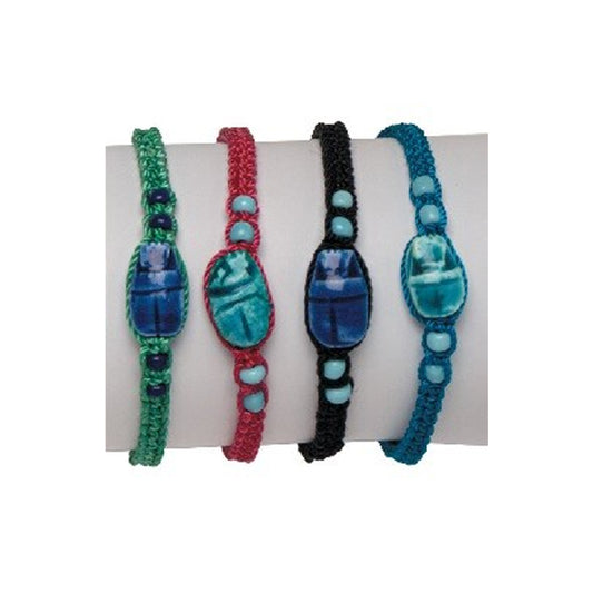Colorful Macramé Scarab Bracelet