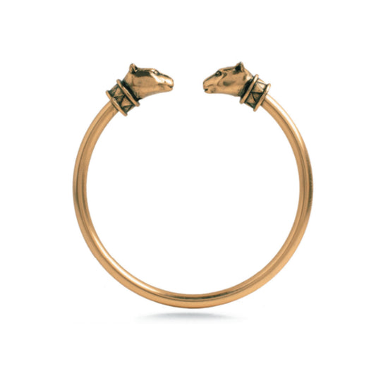 Antiqued Gold Cat Head Bracelet