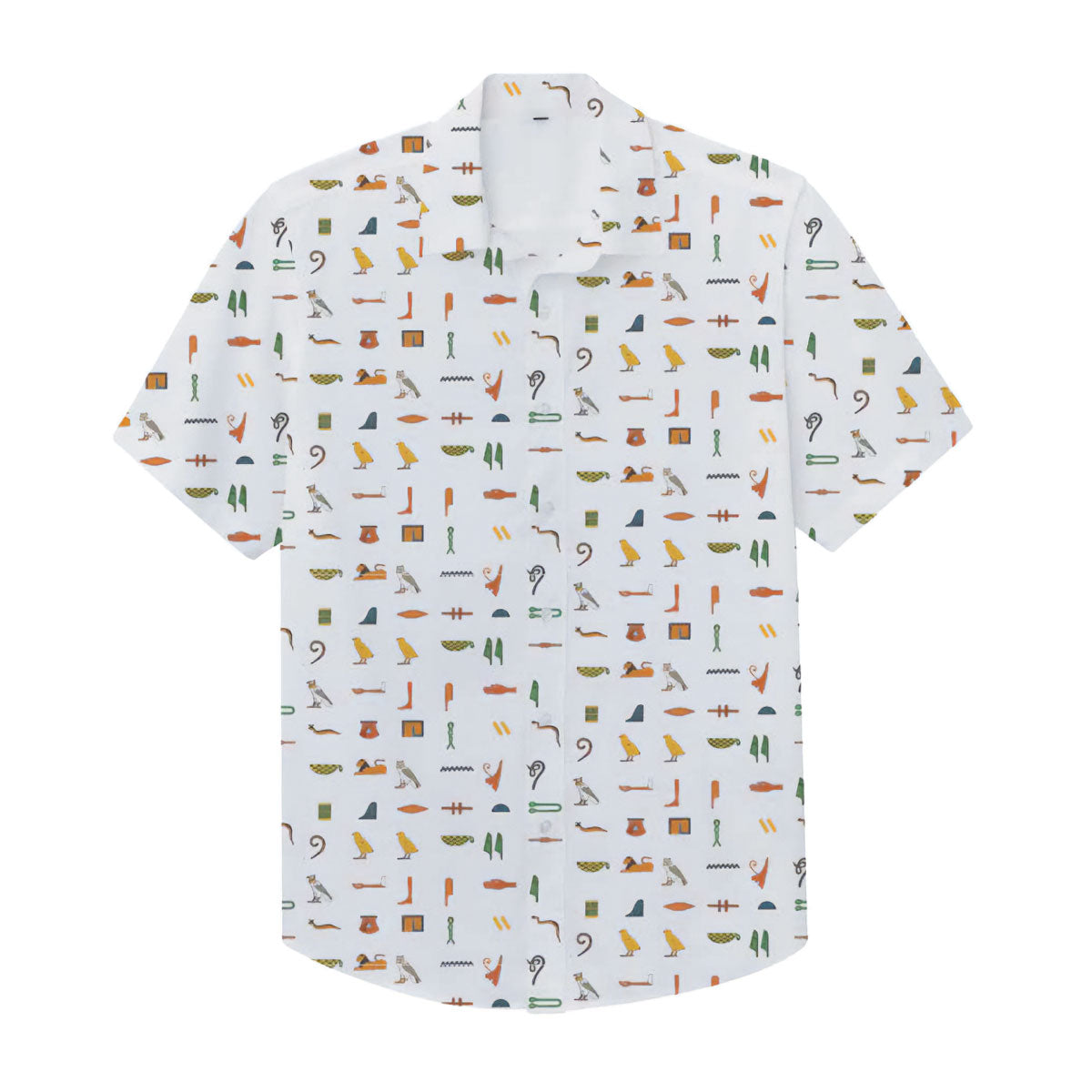 Hieroglyphics Sublimated Button Down T-Shirt (White) – Beyond King Tut